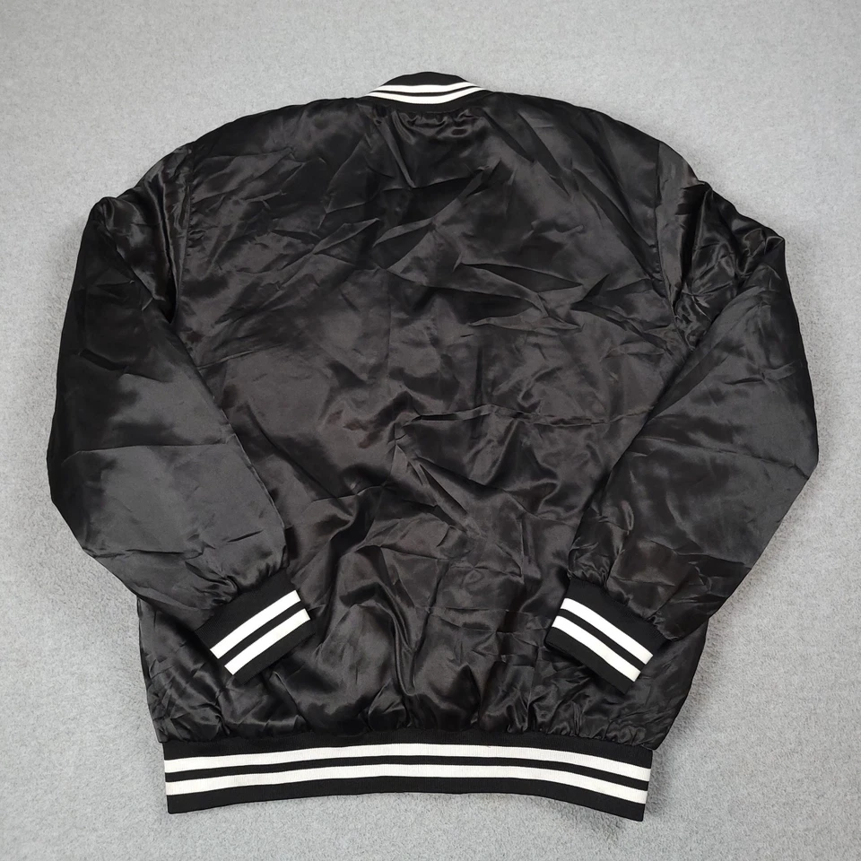 Chaqueta De Colección Ecko Unltd Hombres XL Satén Varsity Script 93 Hasta Infinity Souls Travesura Foto 2 de 4