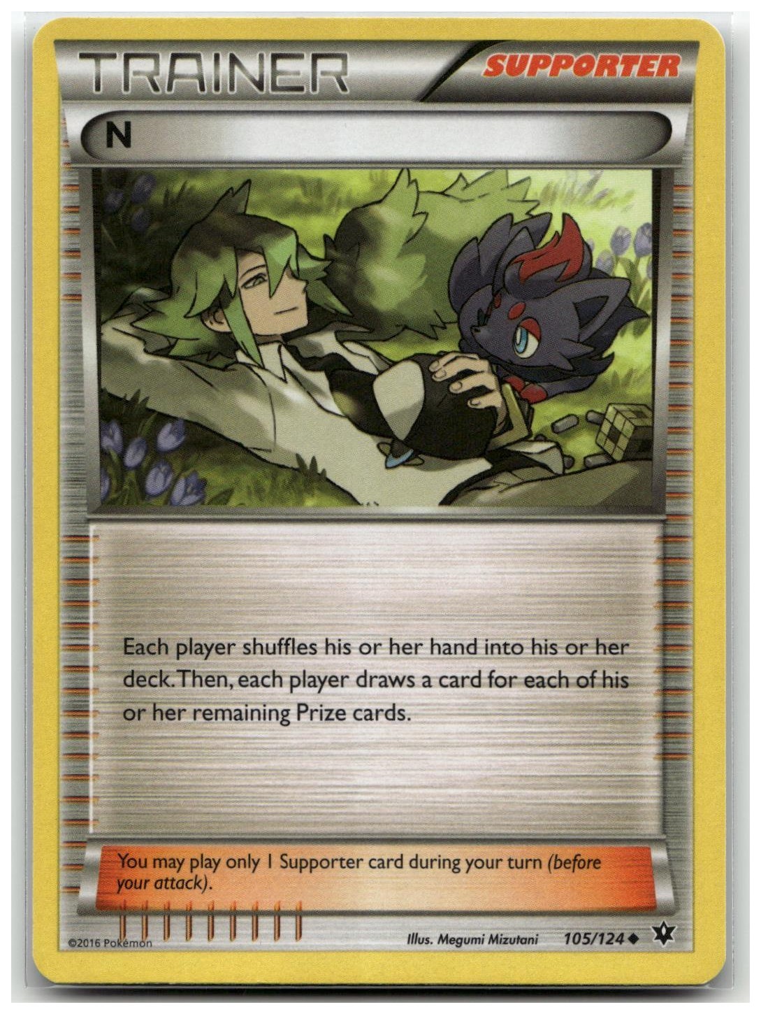 N (Supporter) 105/124 XY - Fates Collide Uncommon Pokemon TCG NM