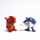 Nintendo Pokemon Sasco Metallic Charmander Poliwrath Figures 2000 - Lot of 2