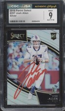 2018 Panini Select Silver #207 Josh Allen RC Rookie Autograph Mint CGC 9 10 Auto