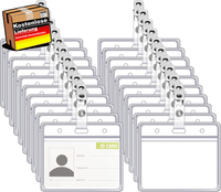 100 StüCk AusweishüLle Mit Clip, 9 X 8,5 Cm Pvc KartenhüLlen Transparent Mit 100