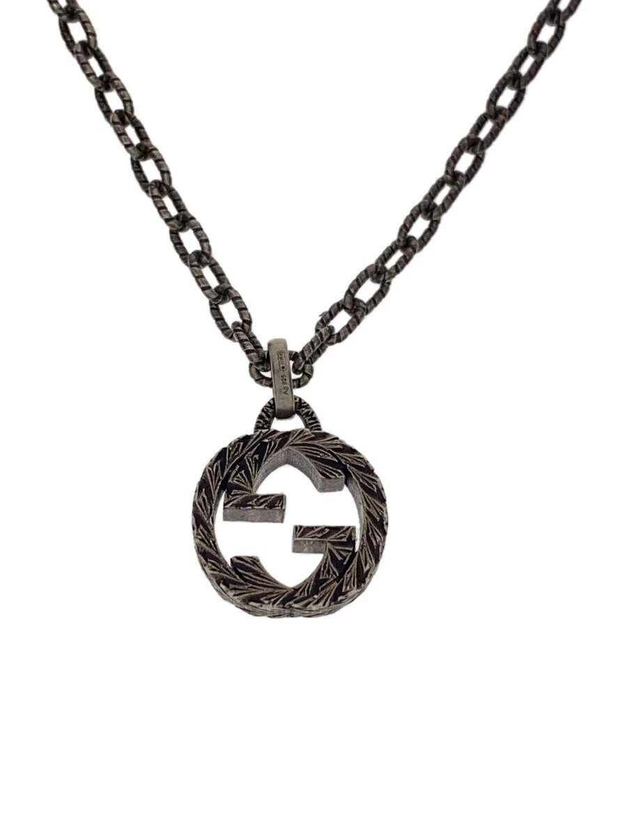 Collana uomo GUCCI SV925 argento ad incastro G usata