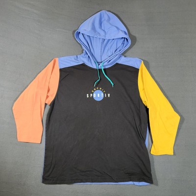 Vintage Esprit Sport IV Mens Hoodie Shirt Size Medium 80s Colorblock USA Made