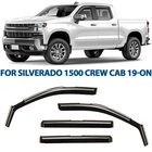 For Chevy Silverado 1500 Crew Cab 2019-2024 Window Visors Vent Shade Rain Guards
