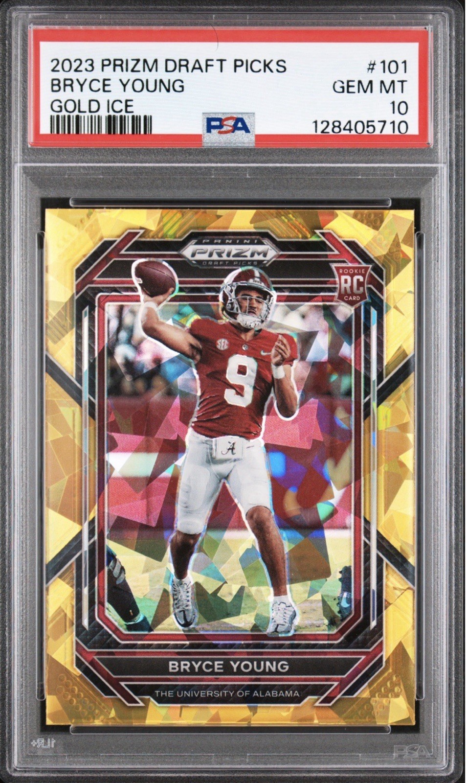 Bryce Young Panini Prizm Draft Picks #101 Gold Ice