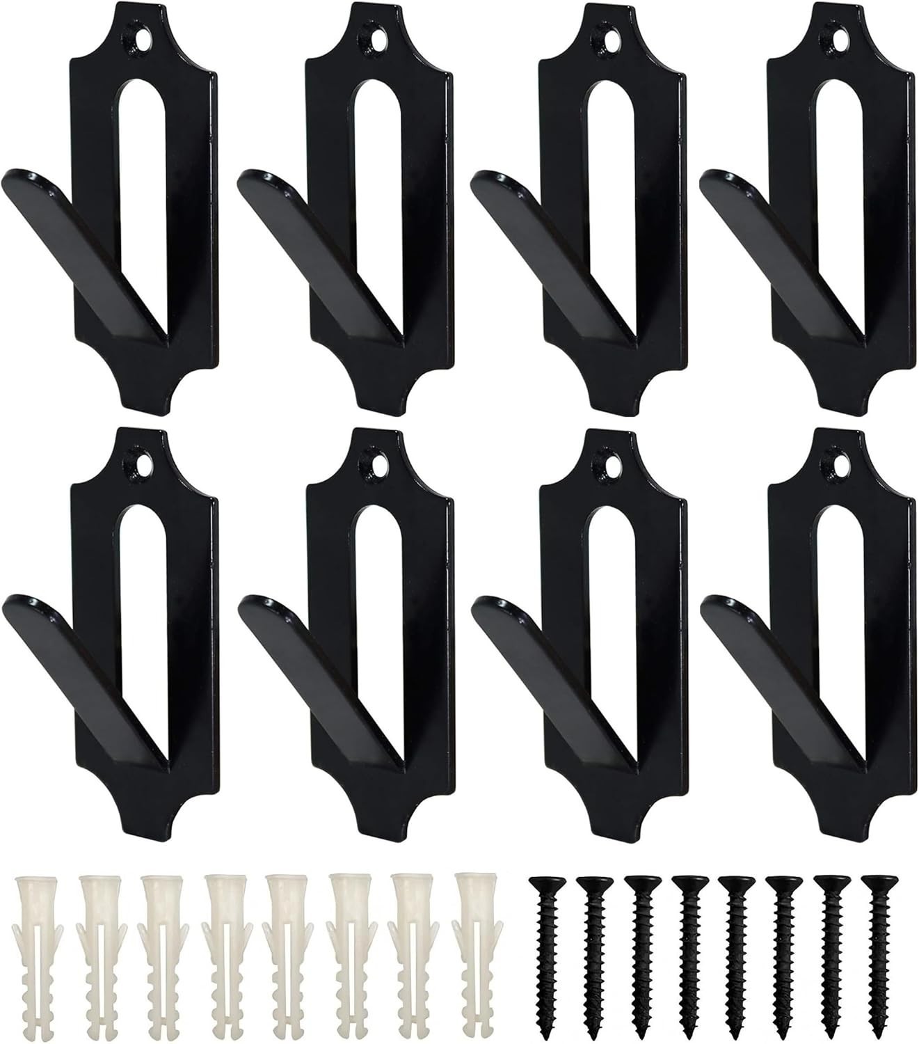 European Skull Mount Bracket Hangers for Deer & Antelope - 8 Pack Black