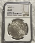 1881-S Morgan Silver dollar NGC MS 63