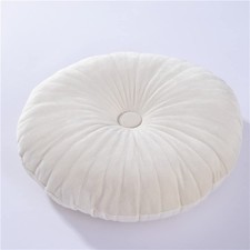 Coussin Décoratif Rond en Velours Petit en Forme de Citrouille 35x35x8cm
