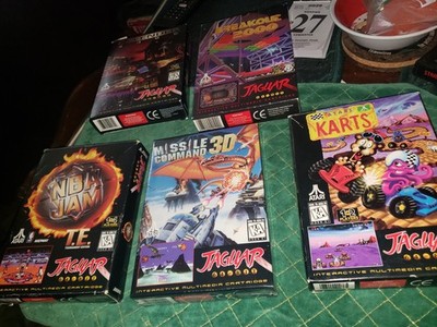 Atari Jaguar Sealed NIB Missile Command, cib Defender, KARTS, NBA JAM, Breakout