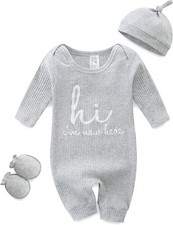 Baby Boy Girl Clothes, Baby Grows 0-3 Months, Newborn Grows Long Sleeve Romper,