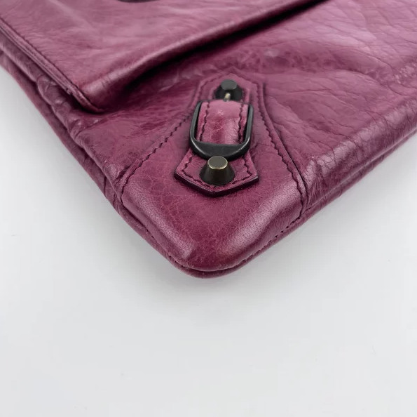 BALENCIAGA Clutch Bag Second Bag Leather Red Vintage Women's Mirror Accessory thumbnail 7