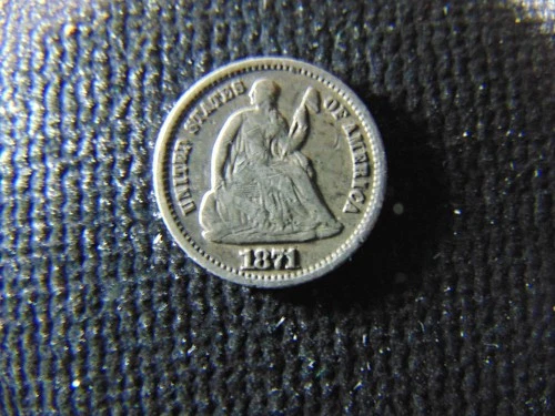 1871 Seated Liberty Half Dime