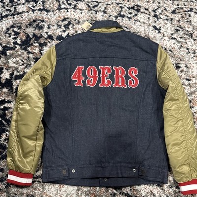 Size M New Vintage Levis x San Francisco 49ers Satin Denim Jacket