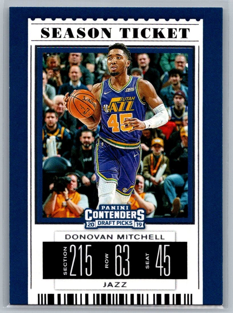 2019 Panini Contenders Draft Picks #16b Donovan Mitchell Purple Uniform