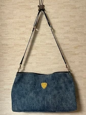 ATAO Elvie Denim 2Way Shoulder Bag Stylish Near Unused 16.9in Width