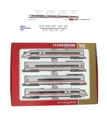 Fleischmann 398001 - ICE - 4-teiliger Triebzug BR 407 - Velaro D - H0/1:87 - OVP