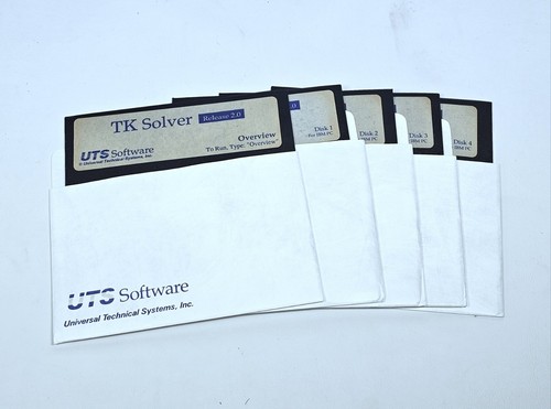 TK Solver Release 2.0 By UTS Software - 5.25" Floppy | eBay
