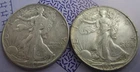 2 Silver Liberty Walking Half Dollars 1937 & 1942