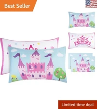 Delightful 2-Pack Princess Pillowcases for Toddler Beds - Soft Microfiber 20x26