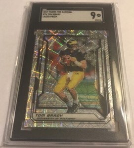 Tom Brady Michigan Wolverines 2019 Panini SGC9 Mint Graded Lazer Prizm PATS-BUCS