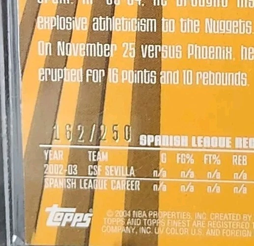 2003-04 Topps Finest Refractor /250 Francisco Elson #154 Rookie Auto RC - Image 3 of 3