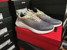 Image of Hugo Boss Mens Wayne Runn Trainers Beige size 9 Brand new boxed rrp£189