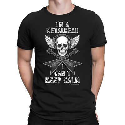 Mens Quality Cotton T-Shirt I'M A METAL HEAD Skull Heavy Rock