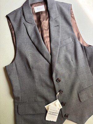 NWT Brunello Cucinelli Wool Waistcoat Vest Size 36 (46 EUR)