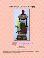Thanksgiving Indian Girl Wall Hanging-Plastic Canvas Pattern or Kit