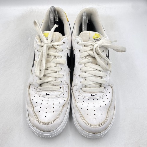 Nike Air Force 1 Low White Gold Trainers Size UK 7 Mens Leather Have A Nice Day - Picture 4 of 8