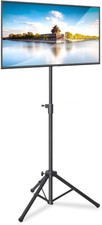 Pyle Portable Adjustable Height Steel Tripod Black Flatscreen Tv Stand 40" Tall