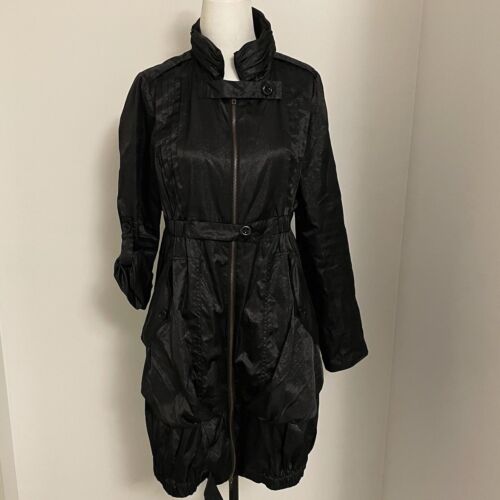 Marc Jacobs Womens 3/4 Length Rain Jacket Size Small Black - Picture 1 of 6