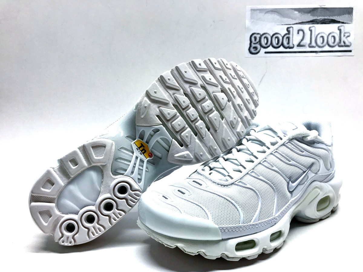 NIKE AIR MAX PLUS WHITE/WHITE-PURE PLATINUM SIZE WOMEN 6.5 [DM2362