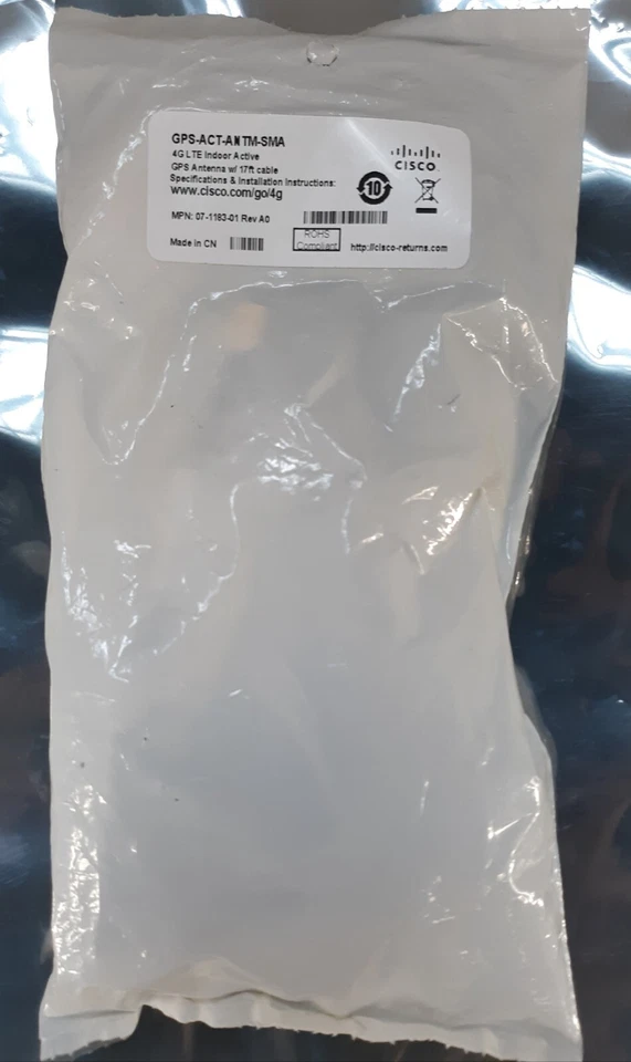 Cisco GPS-ACT-ANTM-SMA 4G Indoor/Outdoor Active GPS Antenna *NEW* - Image 2 of 2