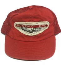 Vintage 80's Pontiac GTO 6-5 Litre Red Racing Cars Snapback Hat Cap