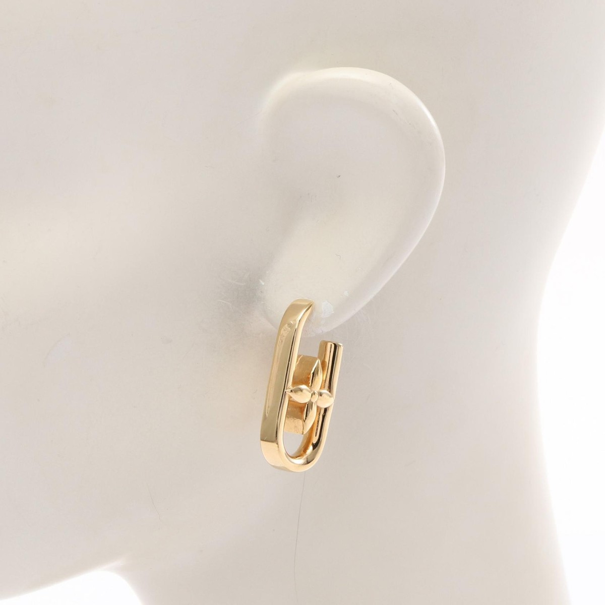 LOUIS VUITTON My LV Chain Pierced earrings Gold Plated Used
