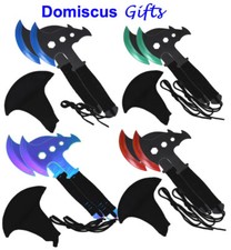 10" NEW TACTICAL MASTER 2 Pc Throwing AXE Set Paracord Hatchet Knives Tomahawks