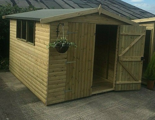8X8 WOODEN WORKSHOP SHED STORAGE SHED TANALISED APEX SHED 8X8 - Picture 4 of 12
