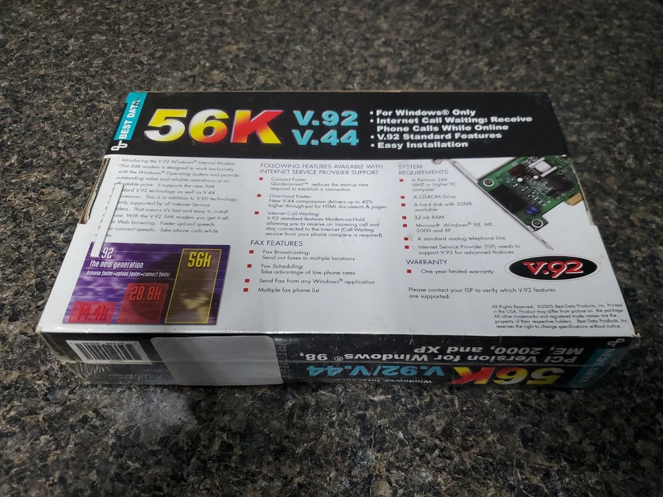 Best Data Windows 56K V.92/V.44 Windows Internal Modem - Smart One Series V.92 - Image 2 of 4
