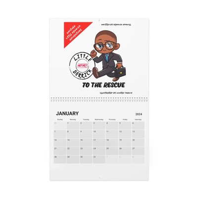 Little Notary Derrick 2024 Year Wall Flip Calendar 