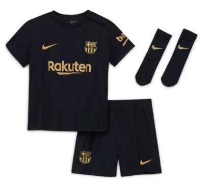 Nike Kleinkind Barcelona Auswärts komplettes Fußballset / schwarz / 20-21 / UVP 40€