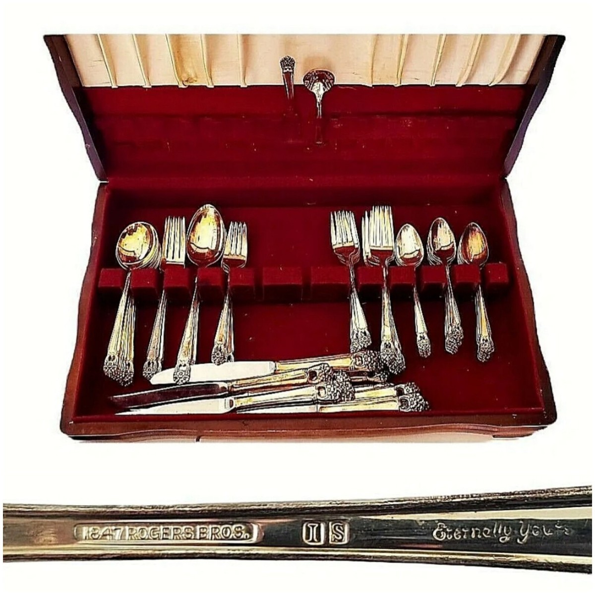 1847 Rogers Bros. eternallyyoursカトラリーセット Roger Bros. 84-pc Flatware Set: Eternally Yours Silverware w