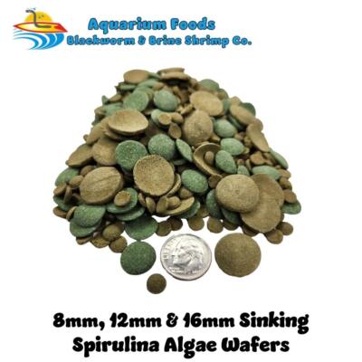 8mm, 12mm & 16mm Sinking Spirulina Algae Wafers Tropical Fish Food - Mixed Sizes