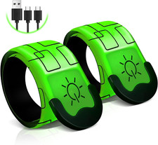 2 PCS LED Armband Rechargeable for Running Walking Cycling, 2024 Version