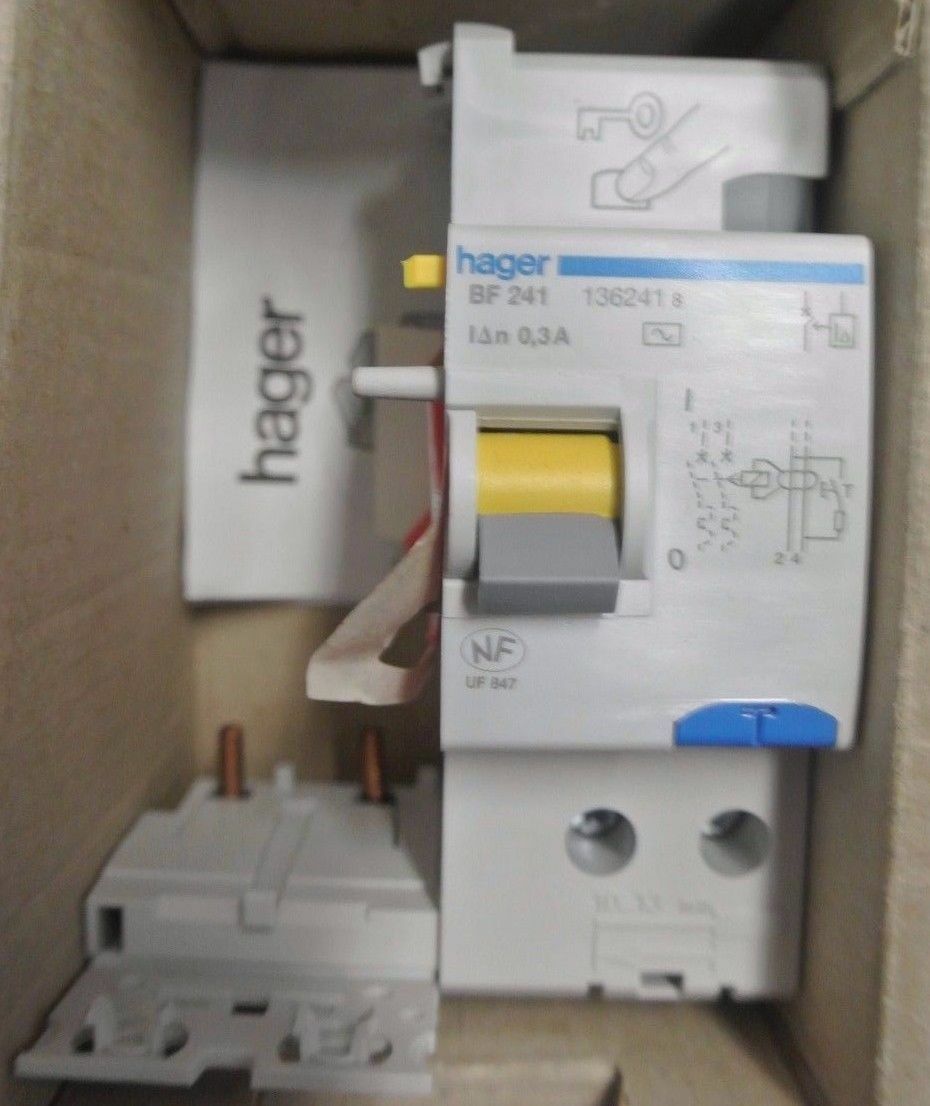 Bloc differentiel Hager BF241 2P 40A 300mA Type AC disjoncteur tableau electrique