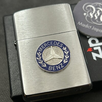 Zippo Mercedes-Benz Emblem Logo Silver Brass Oil Lighter Regular