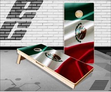 Mexican Flag Wavy Cornhole Boards Bean Bag Toss Game