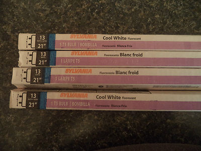 LOT OF 4 SYLVANIA F13T5/CW F13T5 CW 13W COOL WHITE 21'' BULBS NOS LB