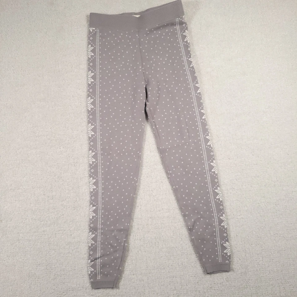 SO Leggings Para Mujer Gris Medio Tejido Estampado Copo de Nieve Cálidos Foto 2 de 4
