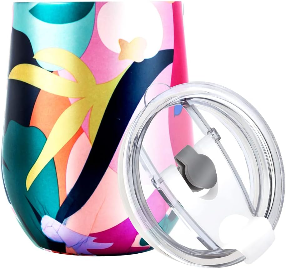 Stainless Steel 12Oz Vacuum Insulated Wine Tumbler with Lid by PLATINIUM